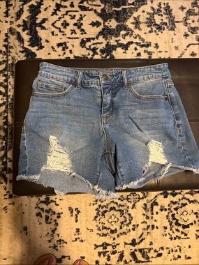 sofia by sofia vergara Light Blue Distressed Denim Shorts